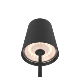 SLV LED-akkulamppu Vinolina Two, musta, alumiini, Ø 11 cm, IP65