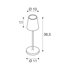 SLV LED-akkulamppu Vinolina Two, musta, alumiini, Ø 11 cm, IP65