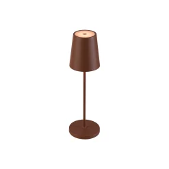 SLV LED-akkulamppu Vinolina Two, ruosteenvärinen, alumiini, Ø 11 cm