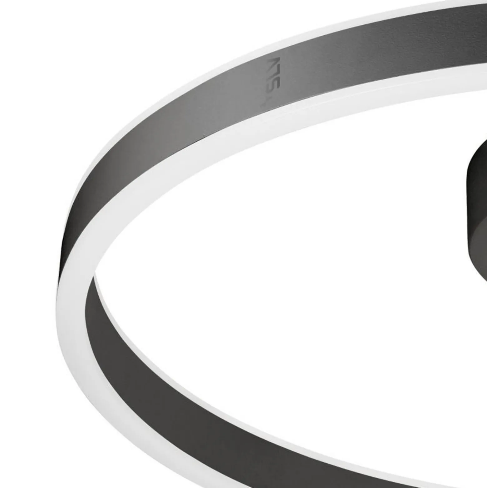 SLV LED-kattovalaisin One, Ø 60 cm, musta, metalli, CCT