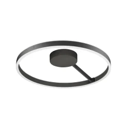 SLV LED-kattovalaisin One, Ø 60 cm, musta, metalli, CCT