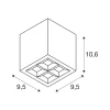 SLV LED-kattovalaisin S-Cube, antrasiitti, alumiini, pituus 9,5 cm