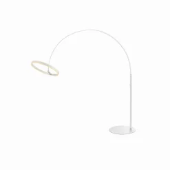 SLV LED lattiavalaisin One Bow FL, valkoinen, teräs, korkeus 232 cm, CCT