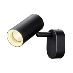 SLV LED-seinäkohdevalaisin Noblo, 3000 K, musta, 13 cm metalli