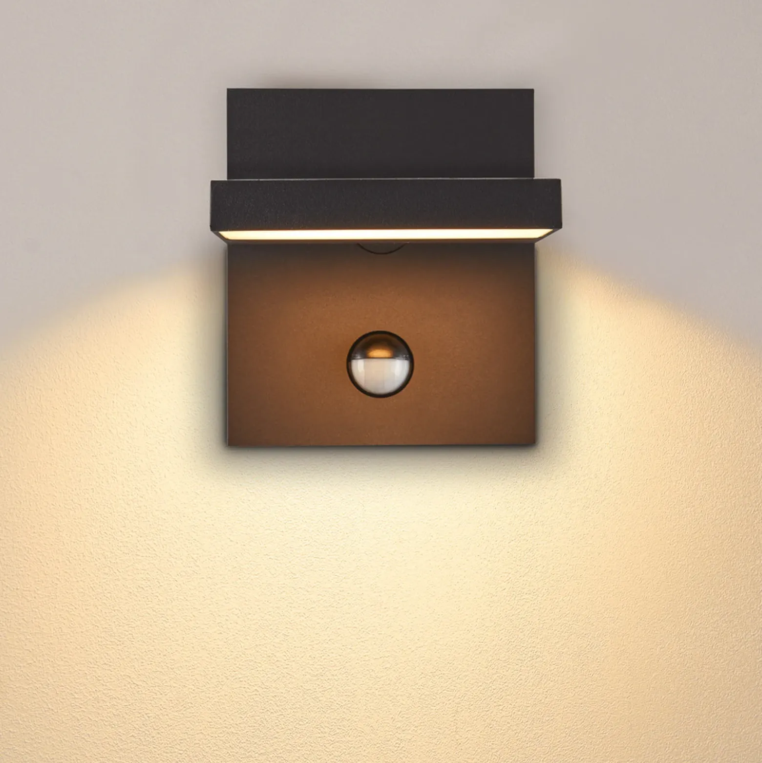 SLV LED-seinävalaisin Abridor, antrasiitti, leveys 14 cm, anturi