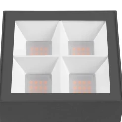 SLV LED-seinävalaisin S-Cube, antrasiitti, alumiini, leveys 9,5 cm,