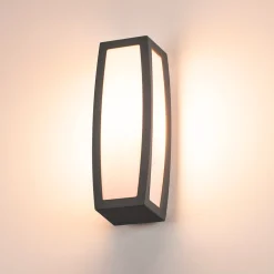 SLV Meridian Box -ulkoseinävalaisin, antrasiitti, leveys 13 cm