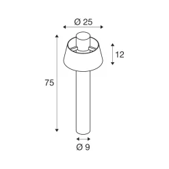 SLV-pylväsvalaisin Photoni 75, musta, alumiini, korkeus 75 cm