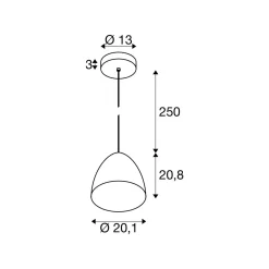 SLV riippuvalo Para Cone, Ø 30 cm kuparinen/valkoinen