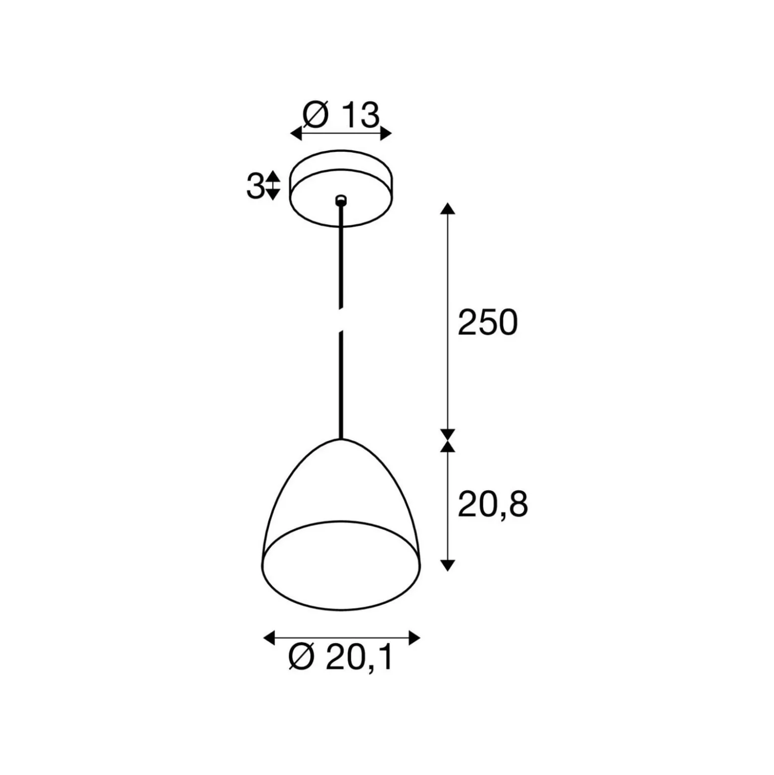 SLV riippuvalo Para Cone, Ø 30 cm kuparinen/valkoinen
