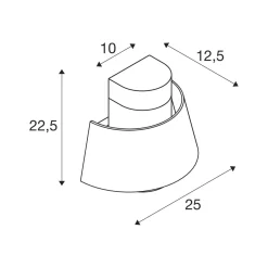 SLV-seinälamppu Photoni, musta, alumiini, leveys 25 cm