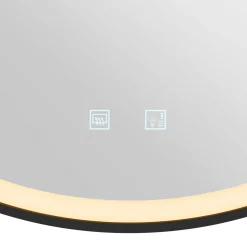 SLV Trukko LED-seinäpeili IP44 CCT musta Ø 80 cm