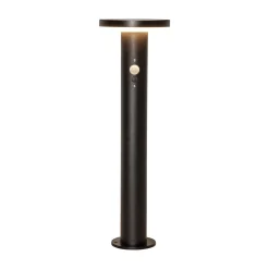 Solar LED jalustavalaisin Valletta Sensor musta metalli 50 cm