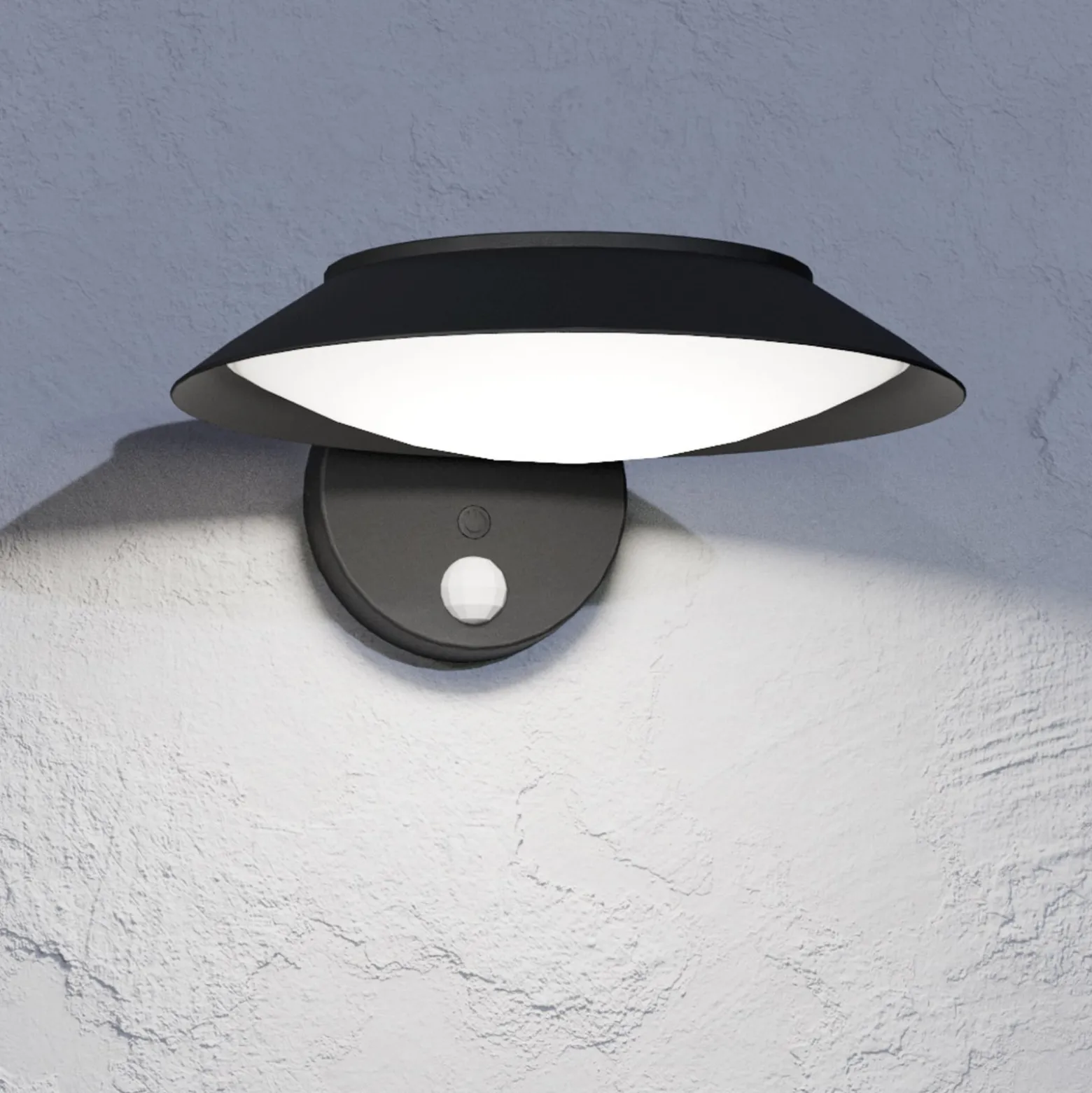 Solar LED seinävalaisin Cerrisi, leveys 10,5 cm, musta, anturi