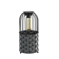 Solar-LED-terassivalaisin Tahoa, 26 cm, harmaa, rottinki, IP44