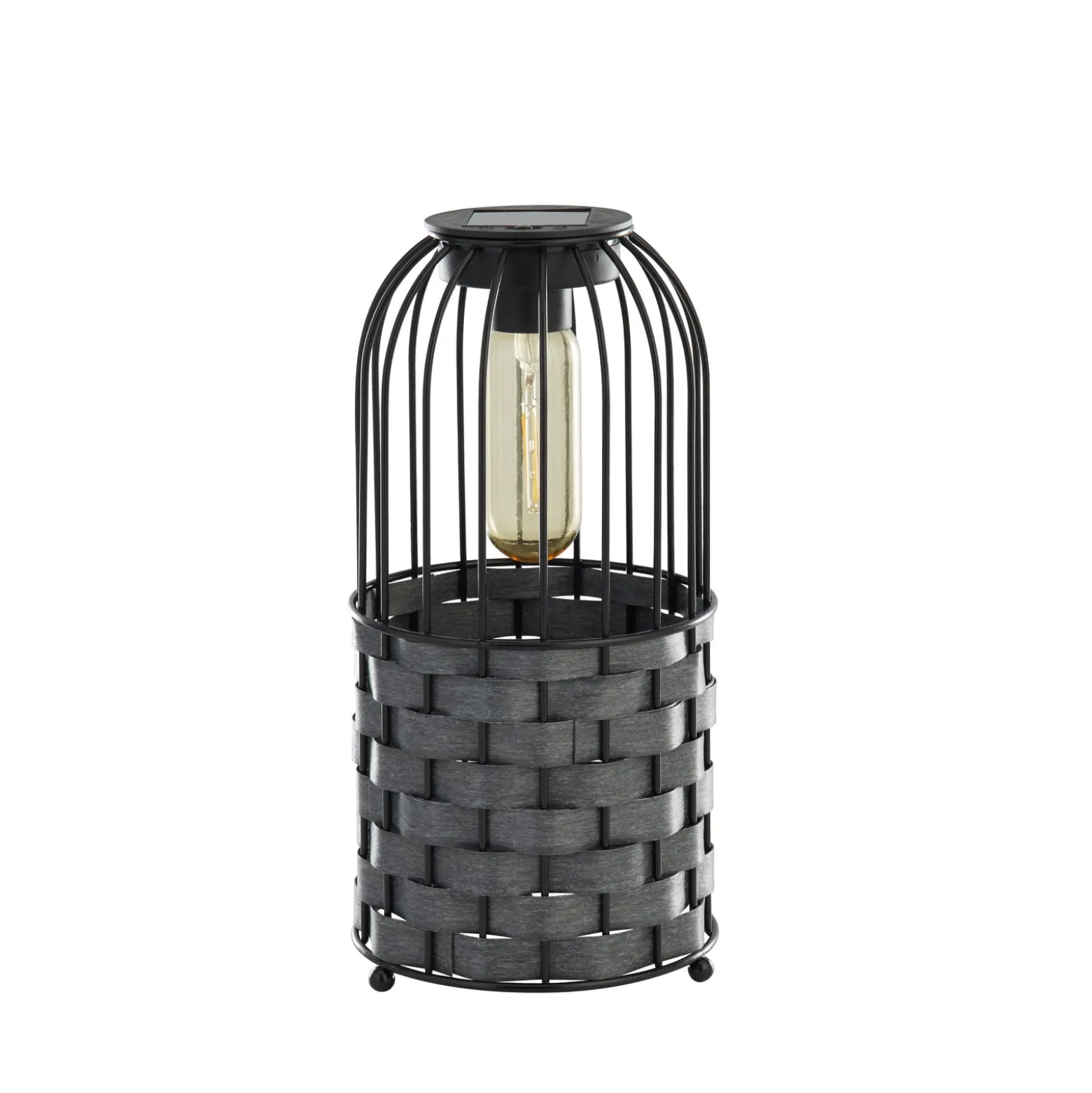 Solar-LED-terassivalaisin Tahoa, 26 cm, harmaa, rottinki, IP44