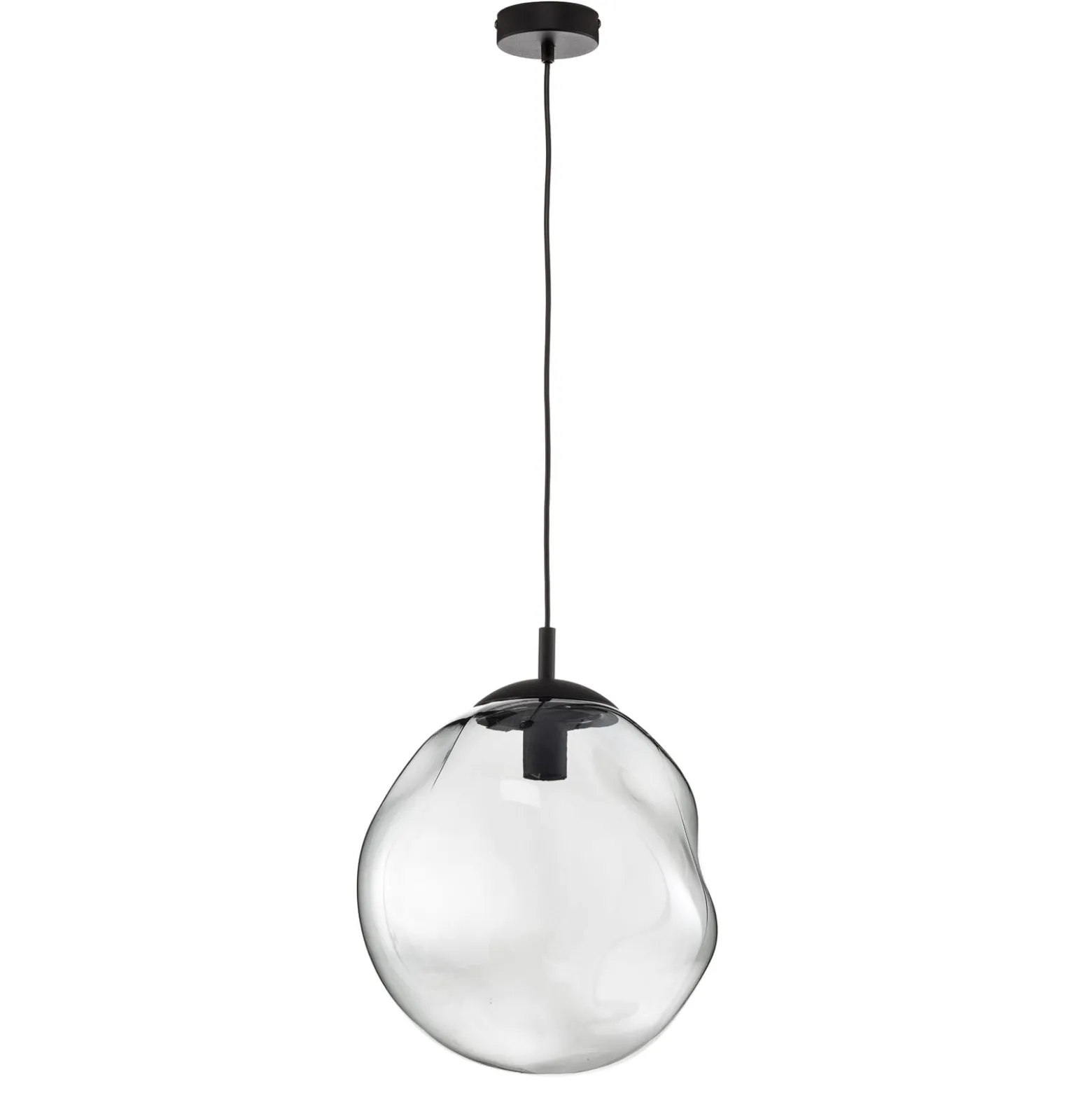 Sol lasinen riippuvalaisin, Ø 35cm, musta/savunharmaa