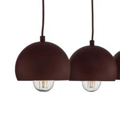Sool-riippuvalo, tummanpunainen, pituus 95 cm, 5-lamppuinen, metalli, E27