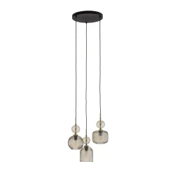 Sophia-riippuvalo, 3-lamppuinen, Ø 41 cm, konjakki/musta, E14