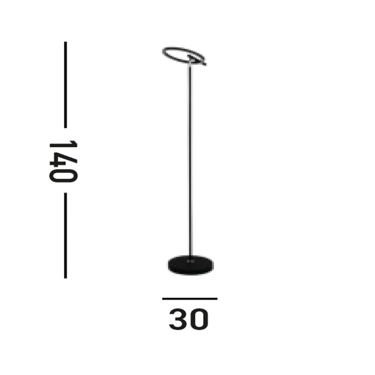 Space LED-lattiavalaisin, musta, metalli