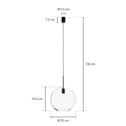 Sphere XL riippuvalaisin lasivarjostimella