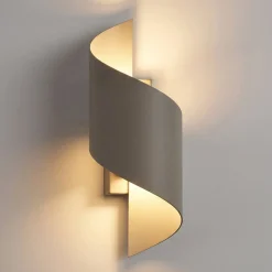 SPINER-seinävalaisin, beige, korkeus 30 cm, metallia, G9