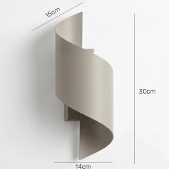 SPINER-seinävalaisin, beige, korkeus 30 cm, metallia, G9