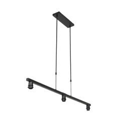 Stang-riippuvalo, musta/ruskea, pituus 140 cm, korkki, 3-lamppuinen.