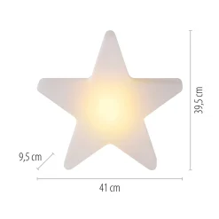 Star-LED-koristevalaisin, korkeus 39,5 cm, IP44, valkoinen, RGBW