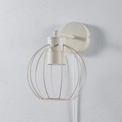 STARLIGHT seinävalaisin, kermanvalkoinen 1-valo Ø 18 cm metallinen pistotulppa