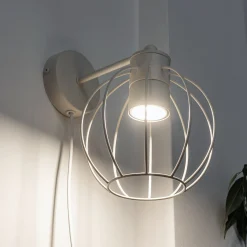STARLIGHT seinävalaisin, kermanvalkoinen 1-valo Ø 18 cm metallinen pistotulppa