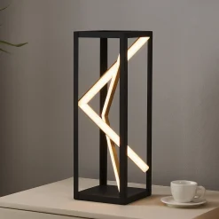 Stars of Light LED-pöytälamppu Penela musta/kultainen 43 cm CCT
