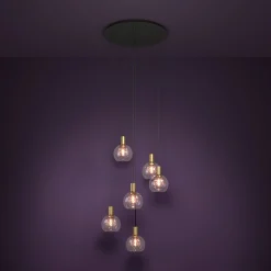 Stars of Light LED-riippuvalaisin Terque, messinki, halkaisija 54 cm,