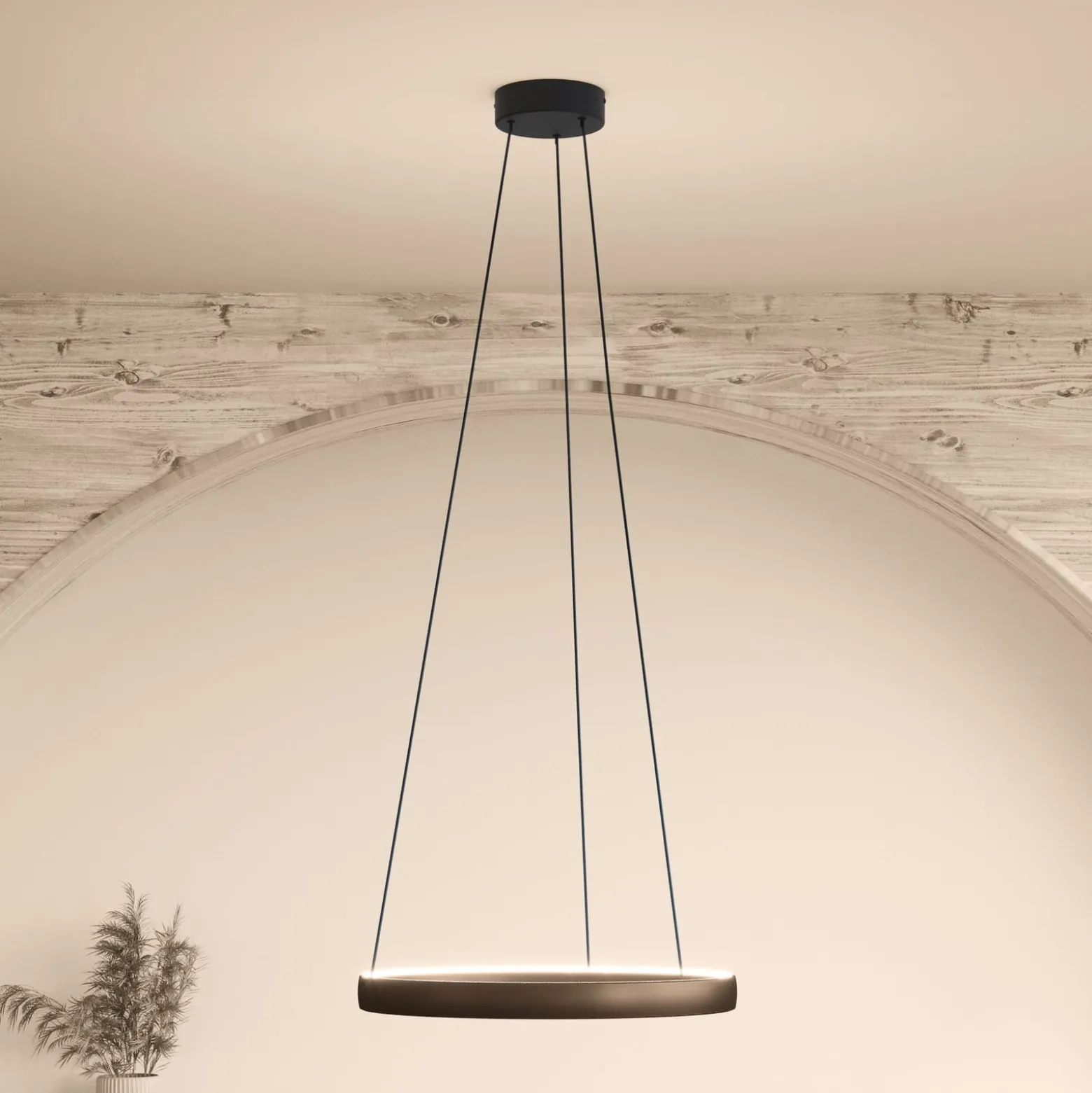 Stars of Light LED-riippuvalaisin Trabuco, ruskea, Ø 80 cm CCT