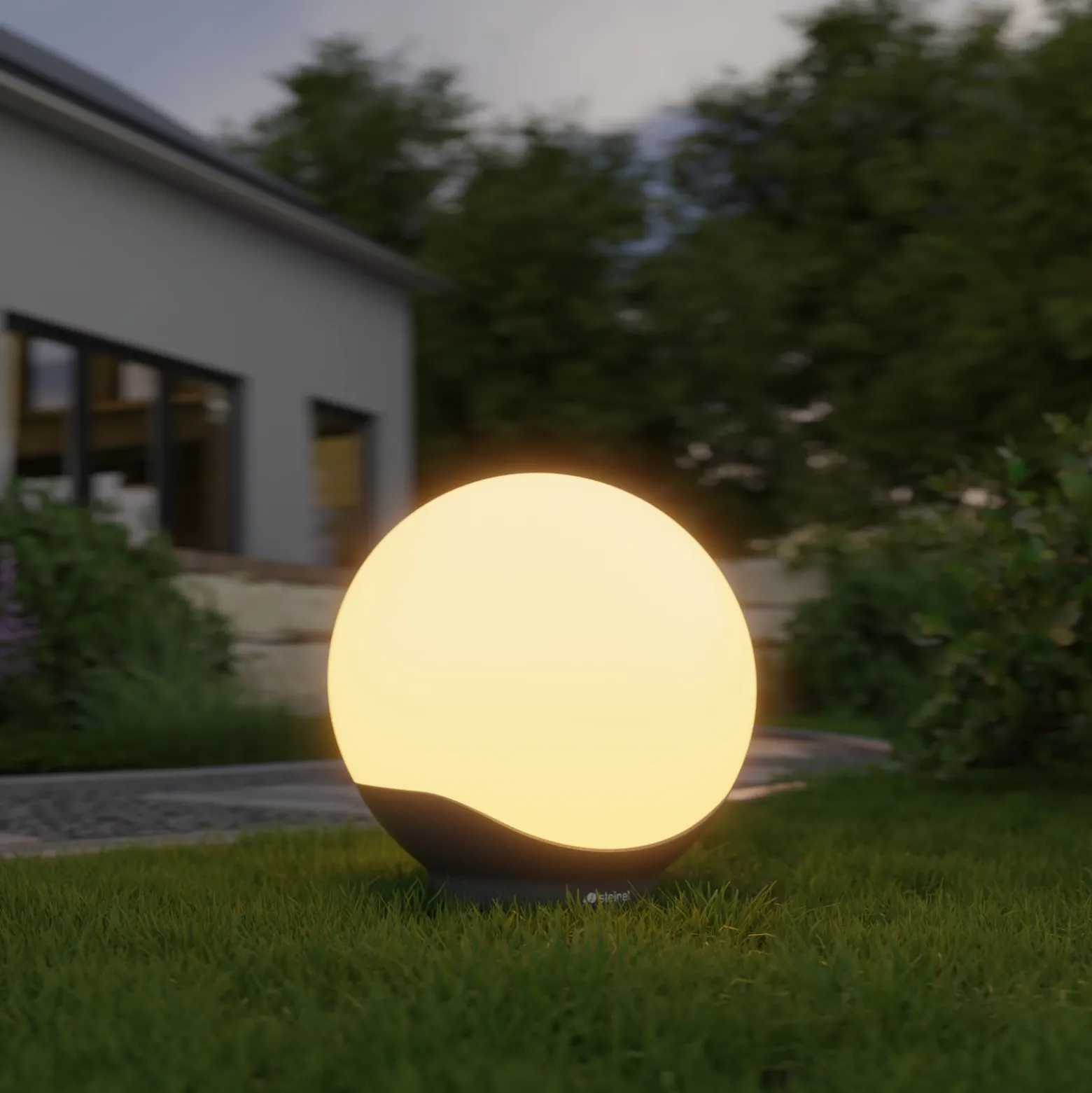 STEINEL LED-pallolamppu C, 30 cm, valkoinen/antrasiitti, IP65, RGBWW