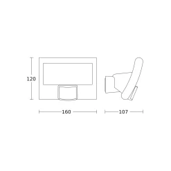 STEINEL XLED curved S -ulkokohdevalo, antrasiitti