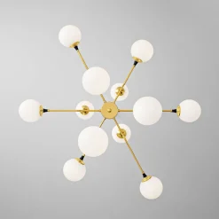Stilnovo-riippuvalo Galassia, kullanvärinen, Ø 120 cm, 12-lamppuinen.