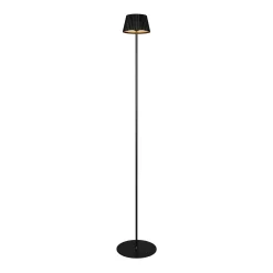 Suarez ladattava LED-lattiavalaisin, musta, korkeus 123 cm, metallia