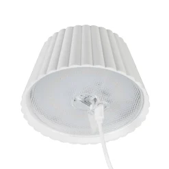 Suarez ladattava LED-pöytävalaisin, valkoinen, korkeus 39 cm, metallia