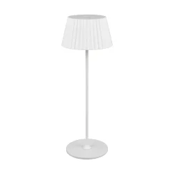 Suarez ladattava LED-pöytävalaisin, valkoinen, korkeus 39 cm, metallia