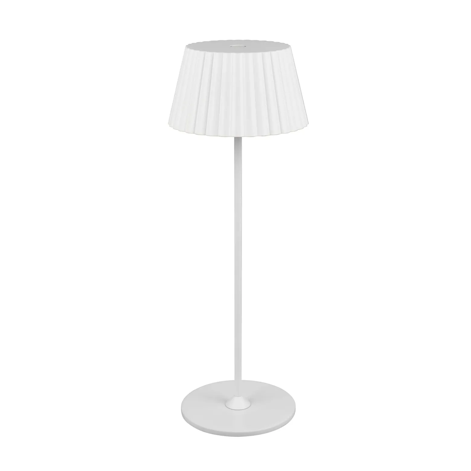 Suarez ladattava LED-pöytävalaisin, valkoinen, korkeus 39 cm, metallia
