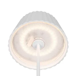 Suarez ladattava LED-pöytävalaisin, valkoinen, korkeus 39 cm, metallia