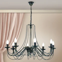 Suuri 8-lamp. maalaistyylinen CLARA-kattokruunu