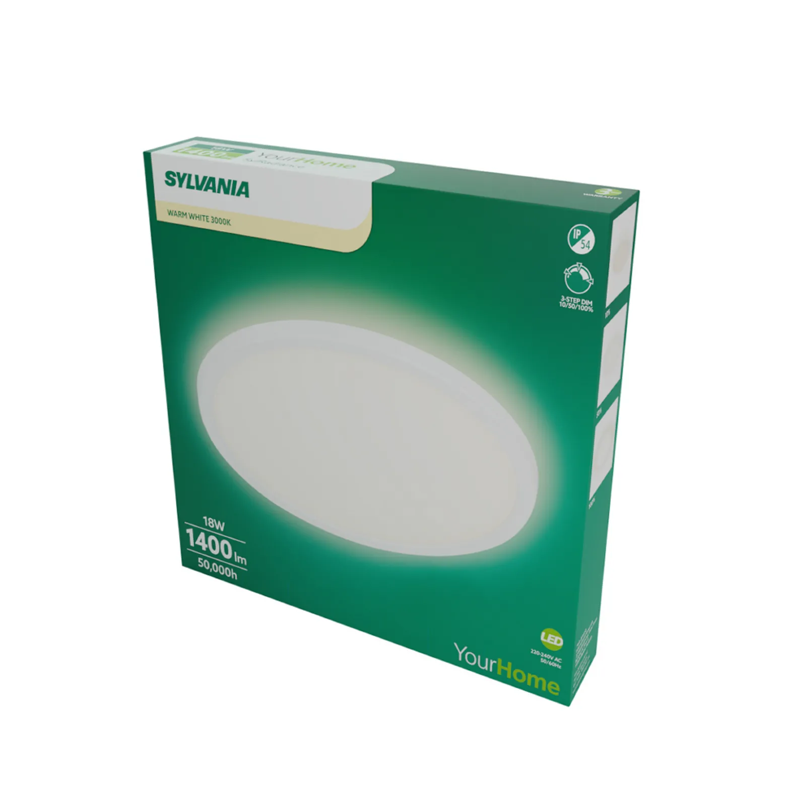 Sylvania LED-kattovalaisin SylRadiance, Ø 30 cm valkoinen PMMA IP54