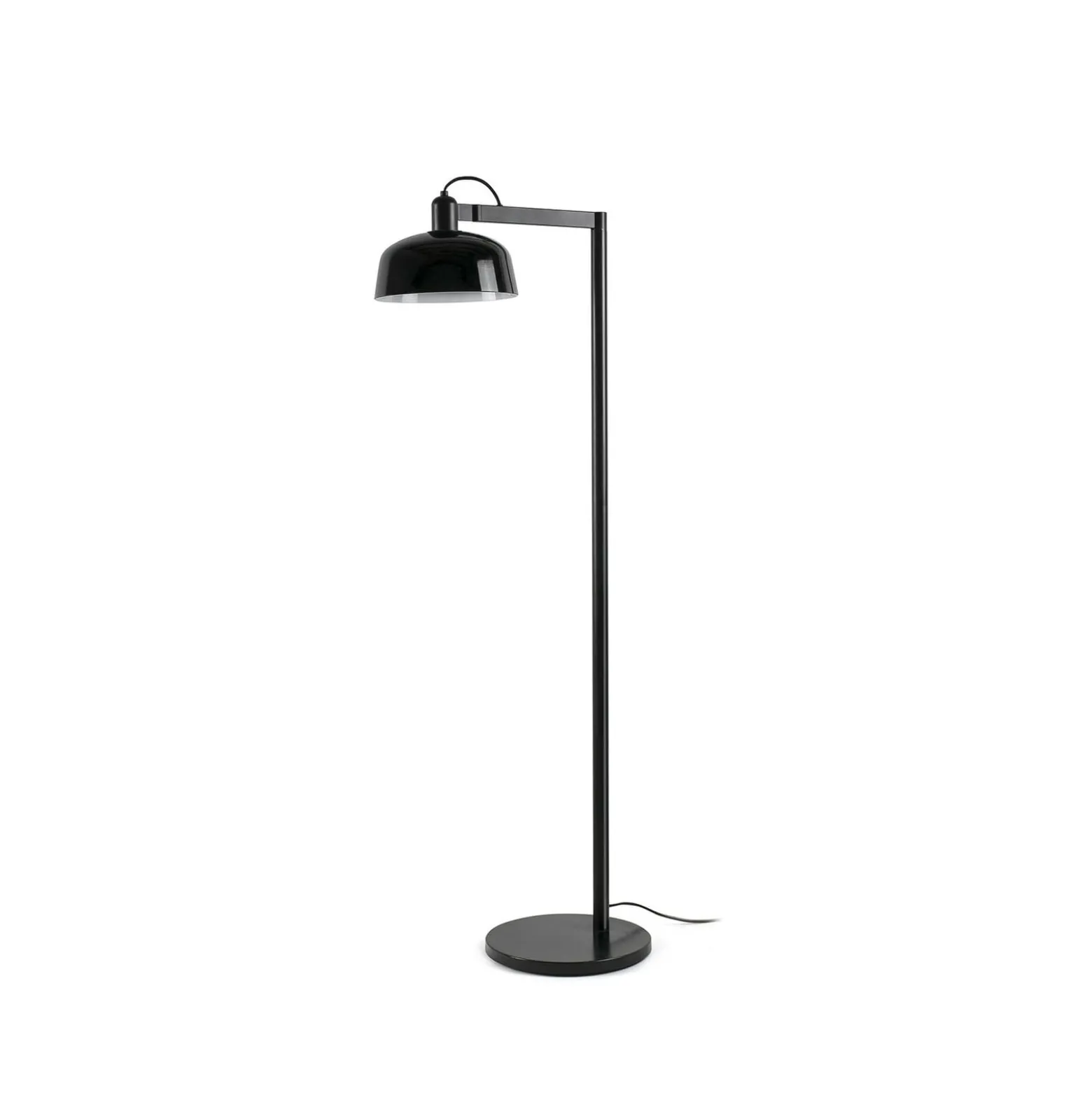 Tatawin-lattiavalaisin, musta, teräs/lasi, korkeus 148 cm
