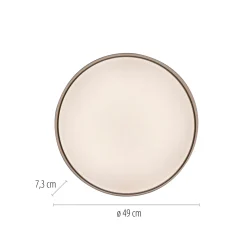 TAVOLI-LED-kattovalaisin, beige, Ø 49 cm, metalli, CCT, himmennettävä