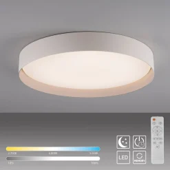 TAVOLI-LED-kattovalaisin, beige, Ø 49 cm, metalli, CCT, himmennettävä