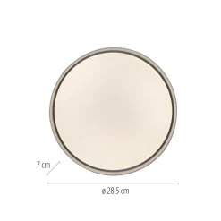 TAVOLI-LED-kattovalaisin, valkoinen, Ø 29 cm, metalli, CCT, himmennettävä