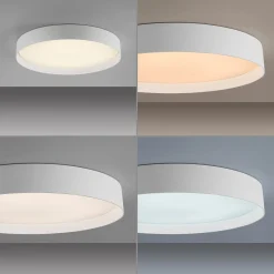 TAVOLI-LED-kattovalaisin, valkoinen, Ø 49 cm, metalli, CCT, himmennettävä