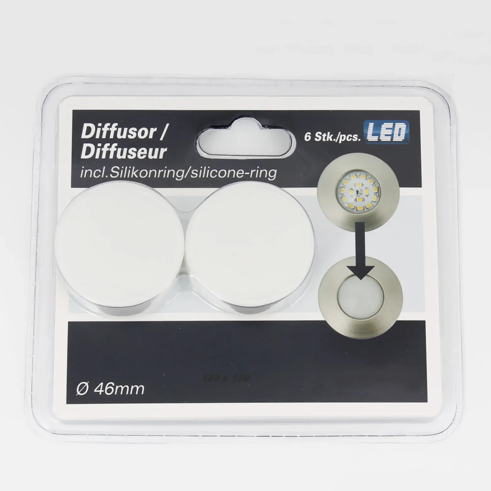 Tehokas LED-uppokohdevalaisin Nikas IP44 kromi